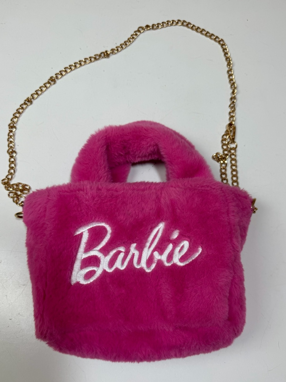 Skinnydip London x Barbie Mattel 2023 Pink Faux Fur Crossbody Mini Tote Bag - Picture 5 of 16